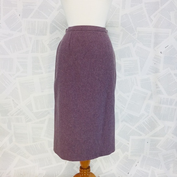 Vintage Dresses & Skirts - Vintage Wool Pencil Skirt Lavender Purple